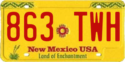 NM license plate 863TWH