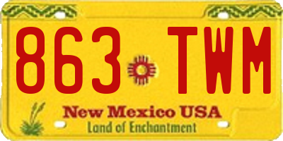 NM license plate 863TWM