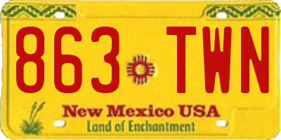 NM license plate 863TWN