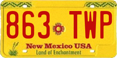 NM license plate 863TWP