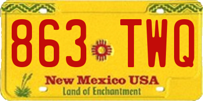 NM license plate 863TWQ