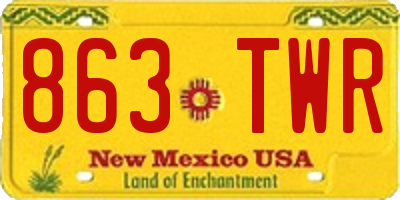 NM license plate 863TWR