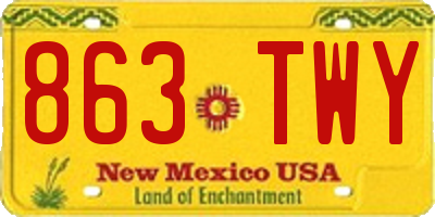 NM license plate 863TWY