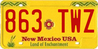 NM license plate 863TWZ