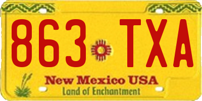 NM license plate 863TXA