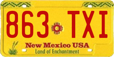 NM license plate 863TXI