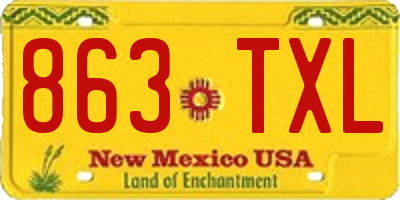 NM license plate 863TXL
