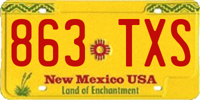 NM license plate 863TXS