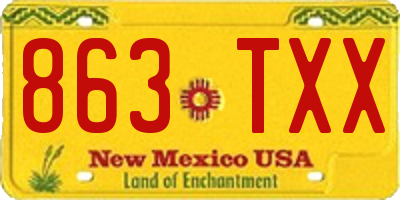 NM license plate 863TXX