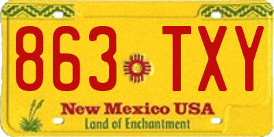 NM license plate 863TXY