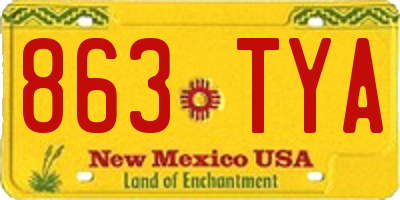 NM license plate 863TYA