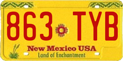 NM license plate 863TYB