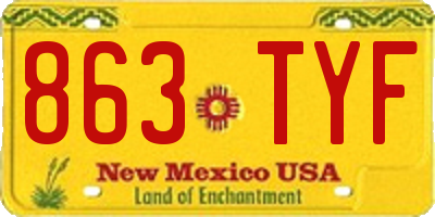 NM license plate 863TYF