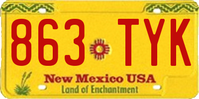 NM license plate 863TYK