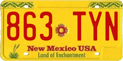 NM license plate 863TYN