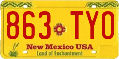 NM license plate 863TYO