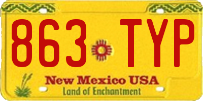 NM license plate 863TYP