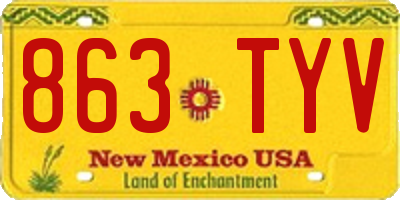 NM license plate 863TYV