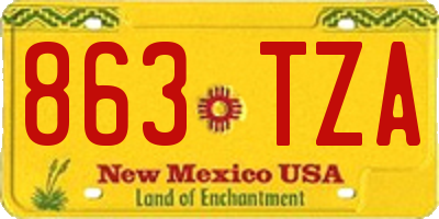 NM license plate 863TZA