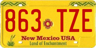 NM license plate 863TZE