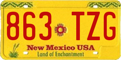 NM license plate 863TZG