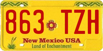 NM license plate 863TZH
