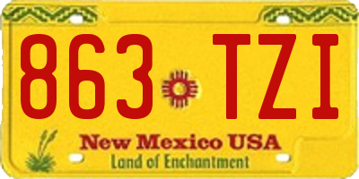NM license plate 863TZI