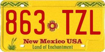 NM license plate 863TZL