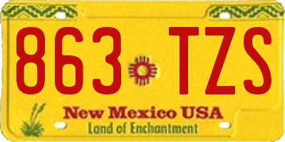 NM license plate 863TZS