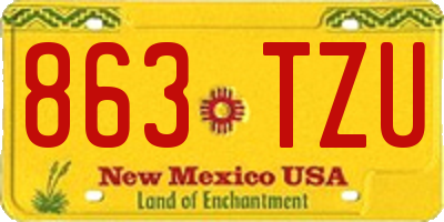 NM license plate 863TZU