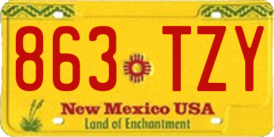 NM license plate 863TZY