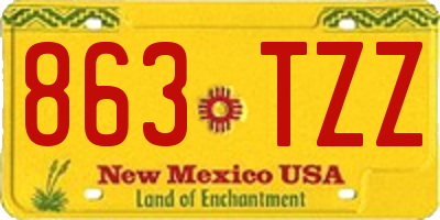 NM license plate 863TZZ