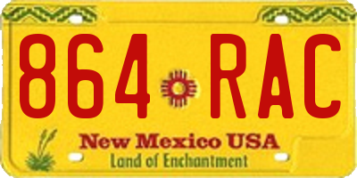 NM license plate 864RAC