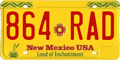 NM license plate 864RAD