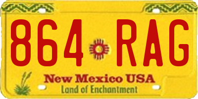 NM license plate 864RAG