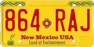 NM license plate 864RAJ