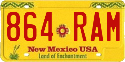 NM license plate 864RAM