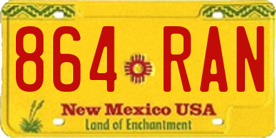 NM license plate 864RAN