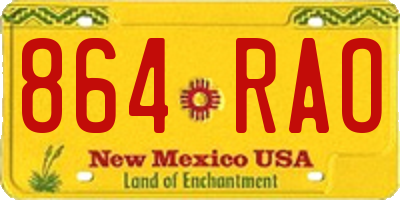 NM license plate 864RAO