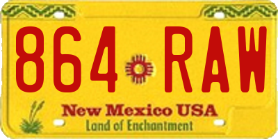 NM license plate 864RAW