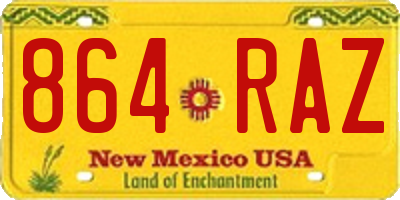 NM license plate 864RAZ