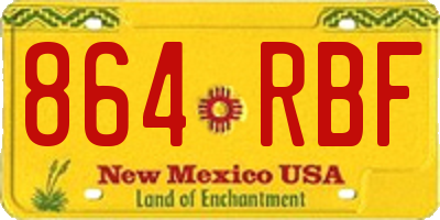 NM license plate 864RBF