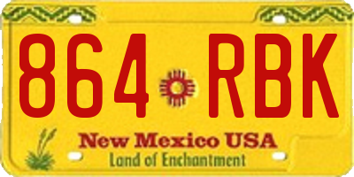 NM license plate 864RBK