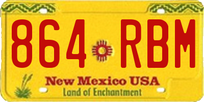 NM license plate 864RBM