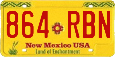 NM license plate 864RBN