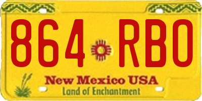 NM license plate 864RBO