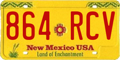 NM license plate 864RCV