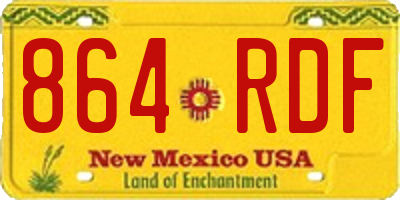 NM license plate 864RDF