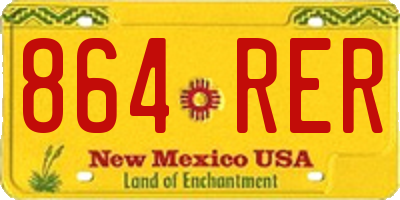 NM license plate 864RER