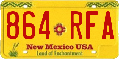 NM license plate 864RFA